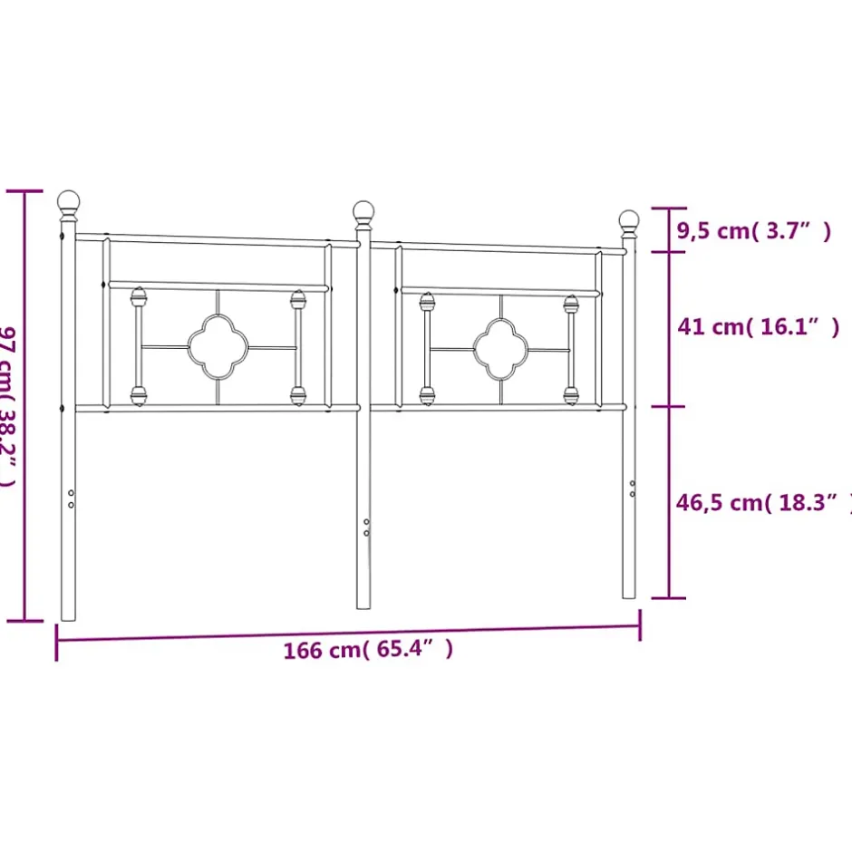 Vidaxl Tête de lit de remplacement métal blanc 160 cm