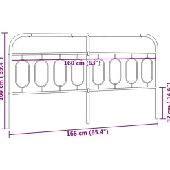 Vidaxl Tête de lit de remplacement métal noir 160 cm Hot