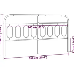 Vidaxl Tête de lit de remplacement métal noir 160 cm Hot