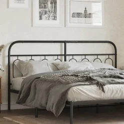 Vidaxl Tête de lit de remplacement métal noir 160 cm Hot