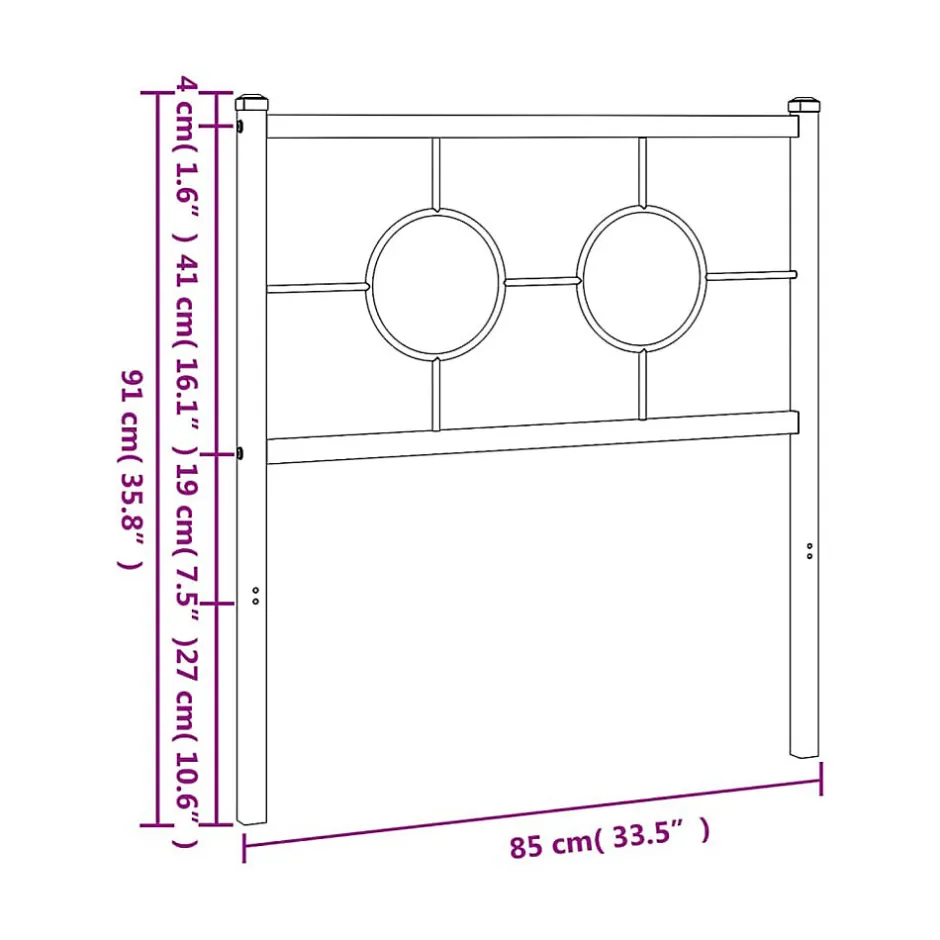 Vidaxl Tête de lit de remplacement métal blanc 80 cm