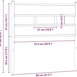 Vidaxl Tête de lit de remplacement chêne marron 75 cm acier et bois d'ingénierie Online