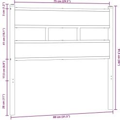 Vidaxl Tête de lit de remplacement chêne marron 75 cm acier et bois d'ingénierie Online