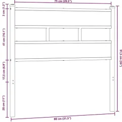 Vidaxl Tête de lit de remplacement chêne marron 75 cm acier et bois d'ingénierie Online