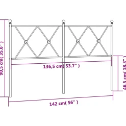 Vidaxl Tête de lit de remplacement métal blanc 137 cm Sale