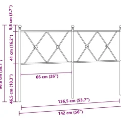 Vidaxl Tête de lit de remplacement métal blanc 137 cm Sale