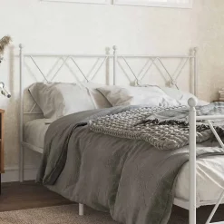 Vidaxl Tête de lit de remplacement métal blanc 137 cm Sale