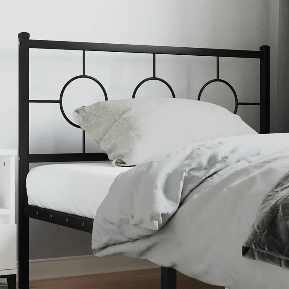 Vidaxl Tête de lit de remplacement métal noir 107 cm