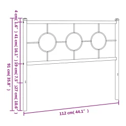 Vidaxl Tête de lit de remplacement métal noir 107 cm