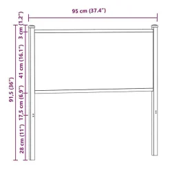 Vidaxl Tête de lit de remplacement chêne fumé 90 cm bois d'ingénierie et acier New