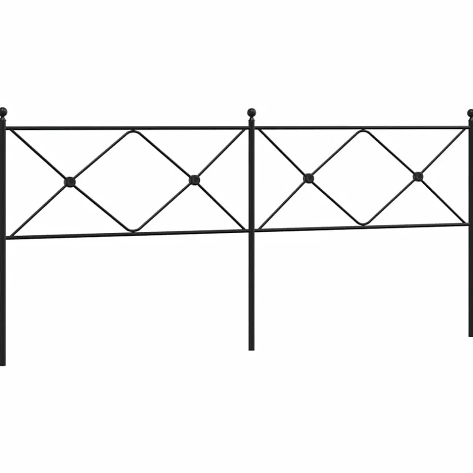 Vidaxl Tête de lit de remplacement métal noir 200 cm Sale