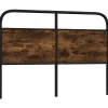 Vidaxl Tête de lit de remplacement chêne fumé 135 cm acier et bois d'ingénierie
