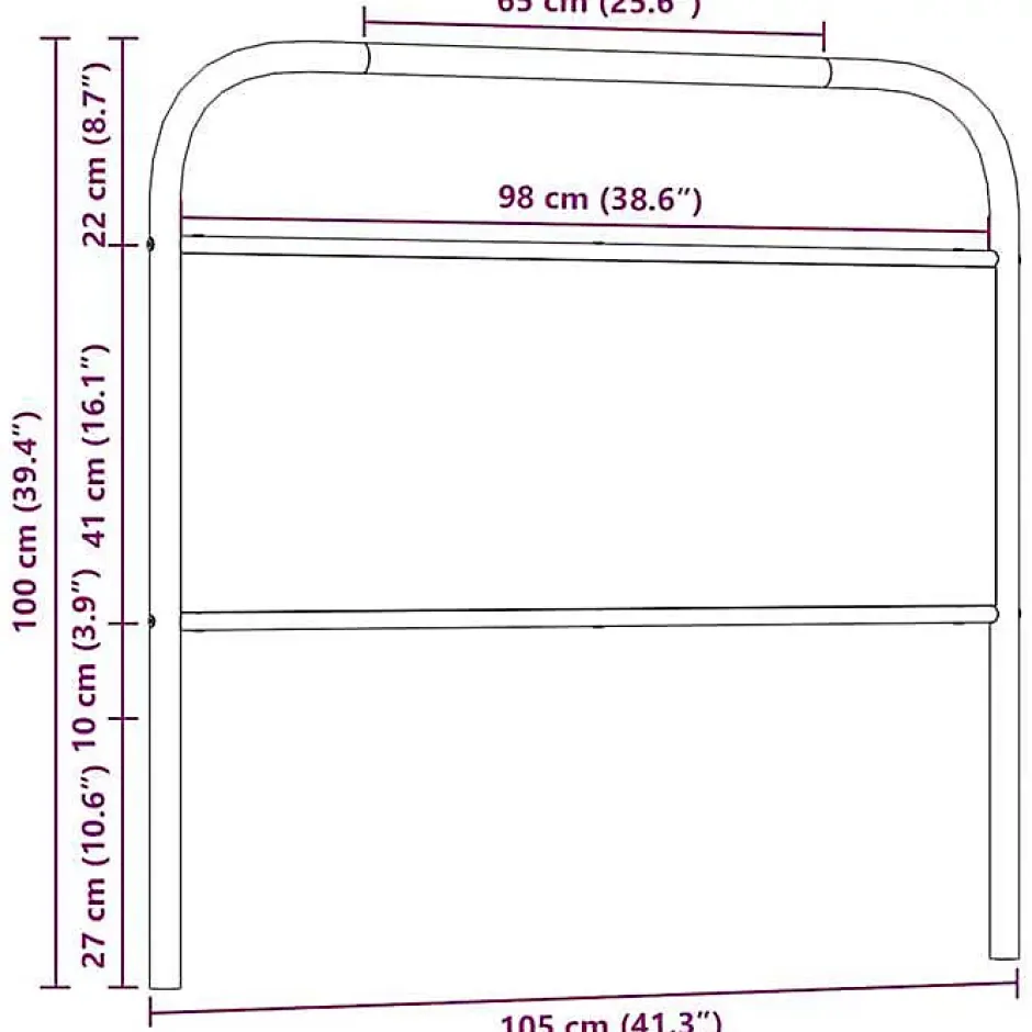 Vidaxl Tête de lit de remplacement chêne fumé 100 cm acier et bois d'ingénierie Clearance