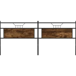 Vidaxl Tête de lit de remplacement chêne fumé 193 cm bois d'ingénierie et acier Sale