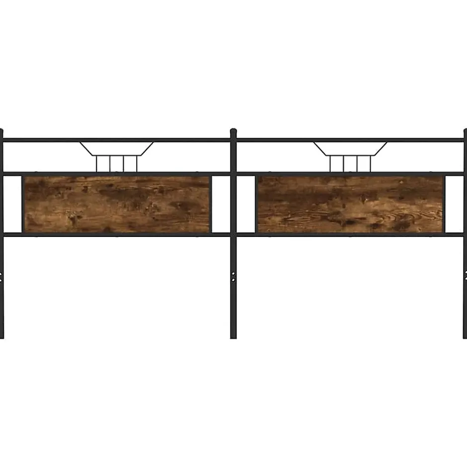 Vidaxl Tête de lit de remplacement chêne fumé 193 cm bois d'ingénierie et acier Sale