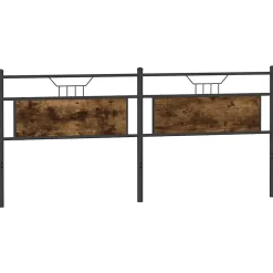 Vidaxl Tête de lit de remplacement chêne fumé 193 cm bois d'ingénierie et acier Sale