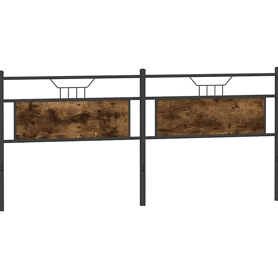 Vidaxl Tête de lit de remplacement chêne fumé 193 cm bois d'ingénierie et acier Sale