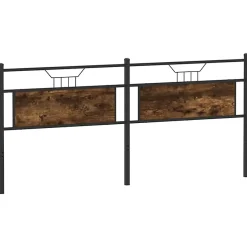 Vidaxl Tête de lit de remplacement chêne fumé 193 cm bois d'ingénierie et acier Sale