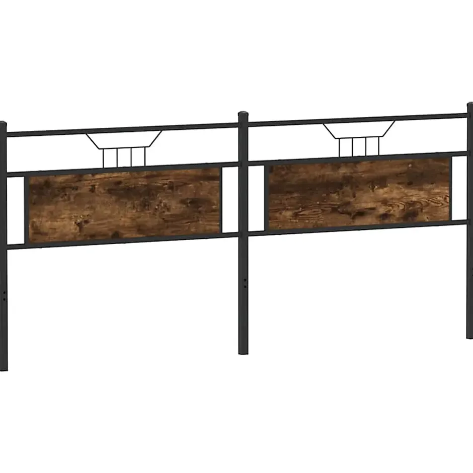 Vidaxl Tête de lit de remplacement chêne fumé 193 cm bois d'ingénierie et acier Sale