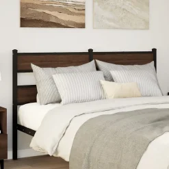 Vidaxl Tête de lit de remplacement chêne marron 135 cm acier et bois d'ingénierie