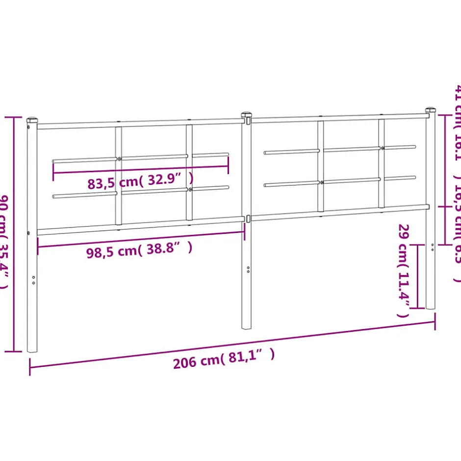 Vidaxl Tête de lit de remplacement métal blanc 200 cm