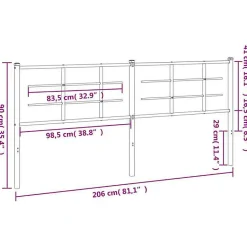 Vidaxl Tête de lit de remplacement métal blanc 200 cm