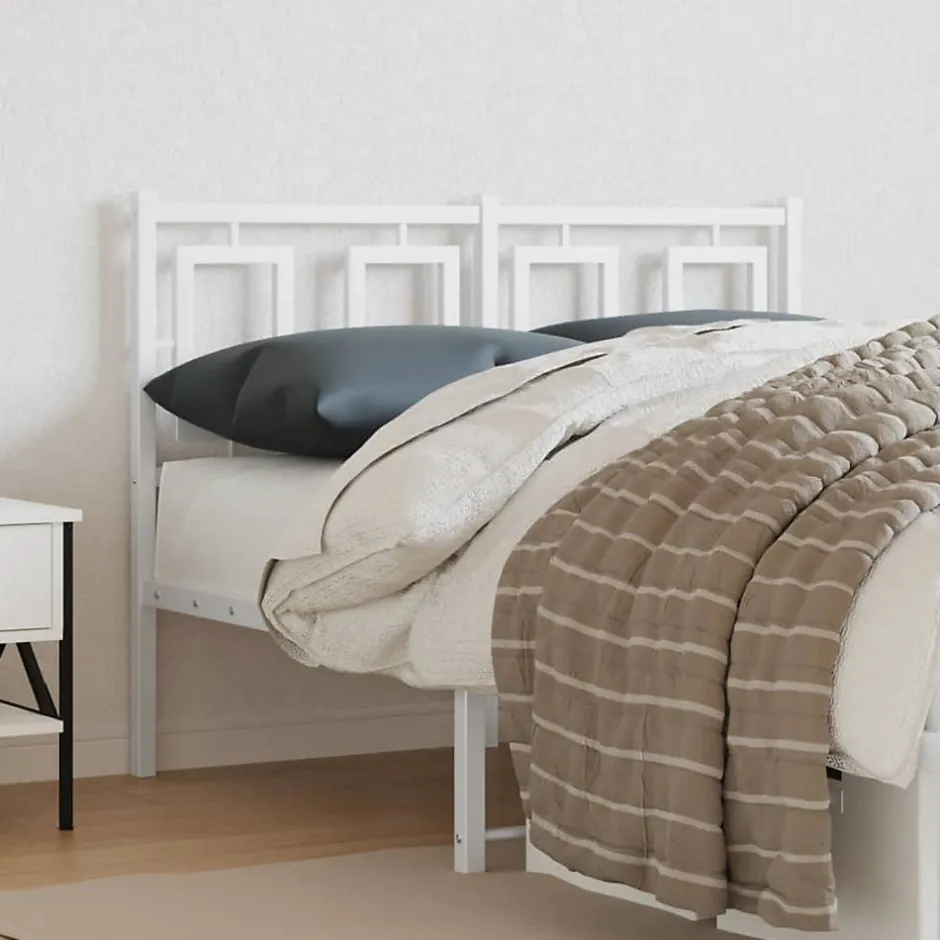 Vidaxl Tête de lit de remplacement métal blanc 120 cm
