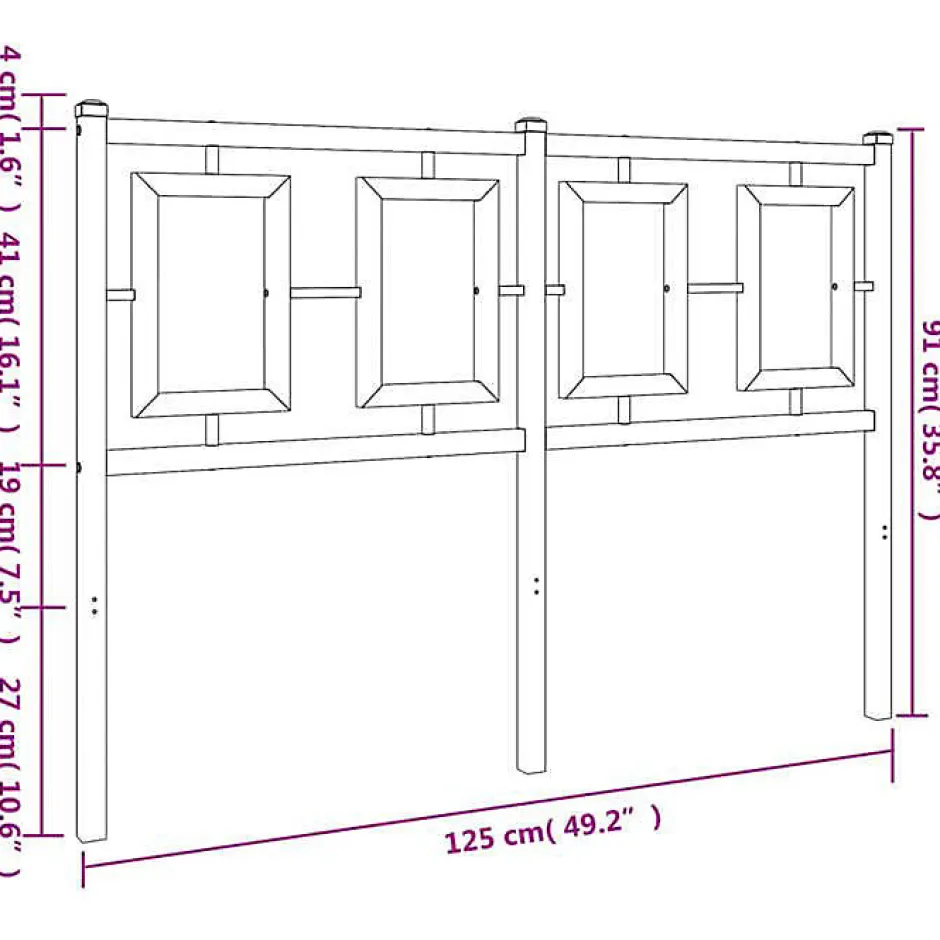 Vidaxl Tête de lit de remplacement métal blanc 120 cm