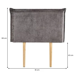 Idimex Tête de lit DELMO 90 sur pieds, en tissu - Gris Clearance