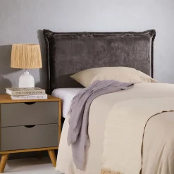 Idimex Tête de lit DELMO 90 sur pieds, en tissu - Gris Clearance