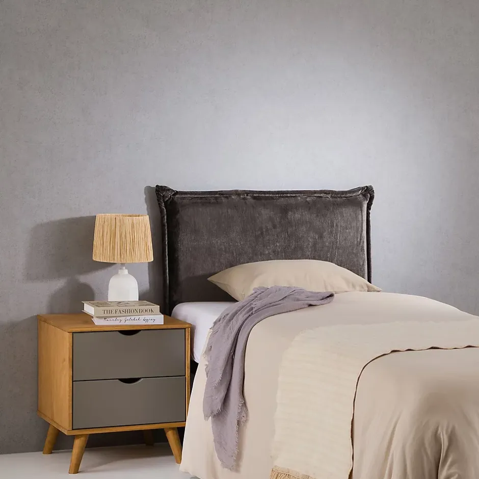 Idimex Tête de lit DELMO 90 sur pieds, en tissu - Gris Clearance