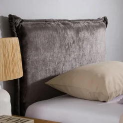Idimex Tête de lit DELMO 90 sur pieds, en tissu - Gris Clearance