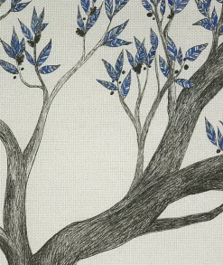 Bellecour Tête de lit déhoussable Arbre Bleu 140x110 cm New