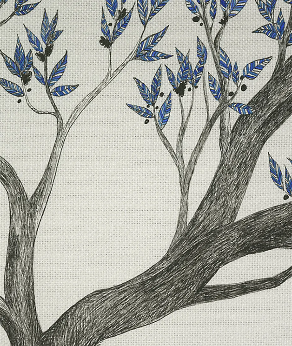 Bellecour Tête de lit déhoussable Arbre Bleu 140x110 cm New
