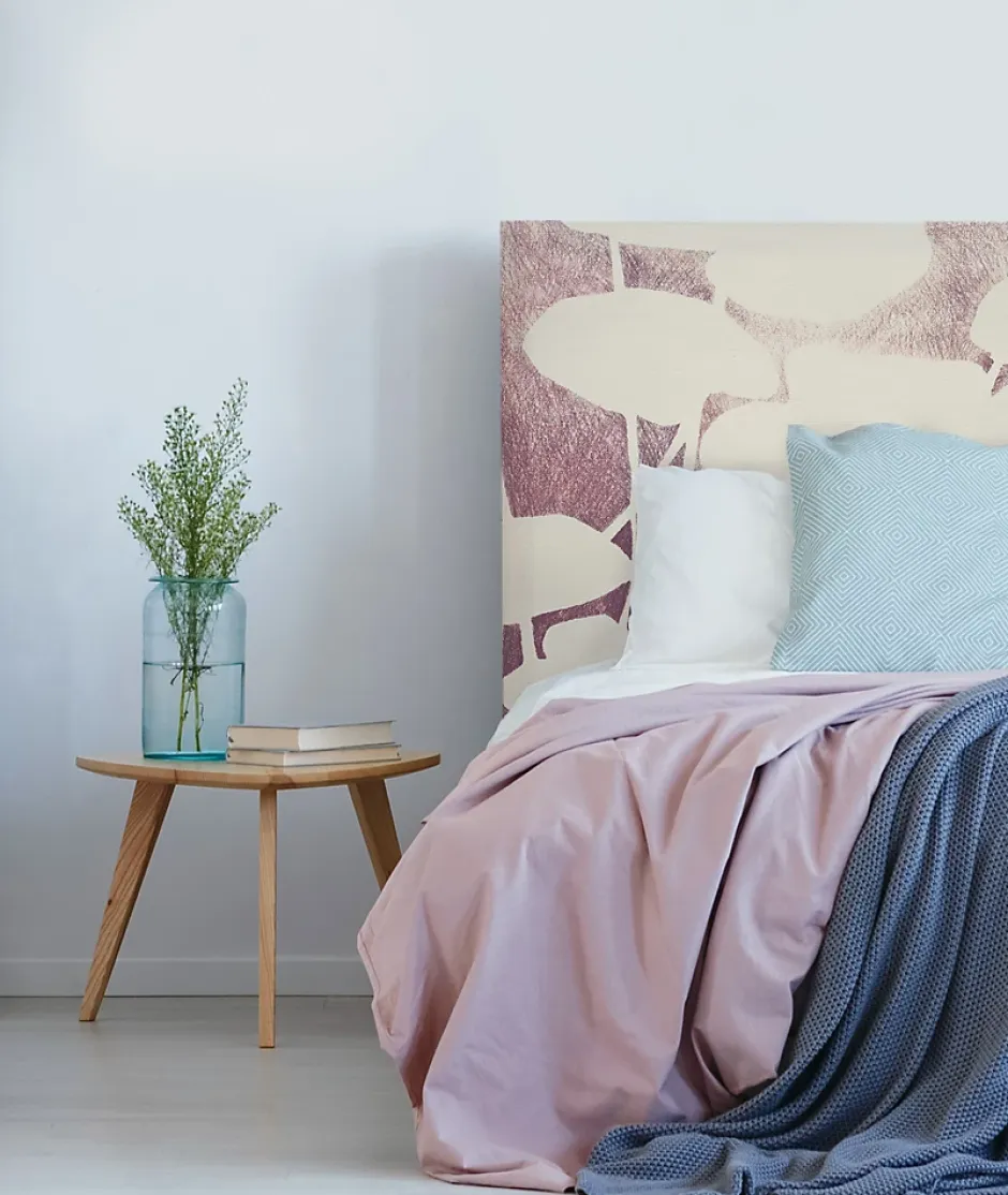 Bellecour Tête de lit déhoussable Haku 180x110 cm Coloris Rose pâle Outlet