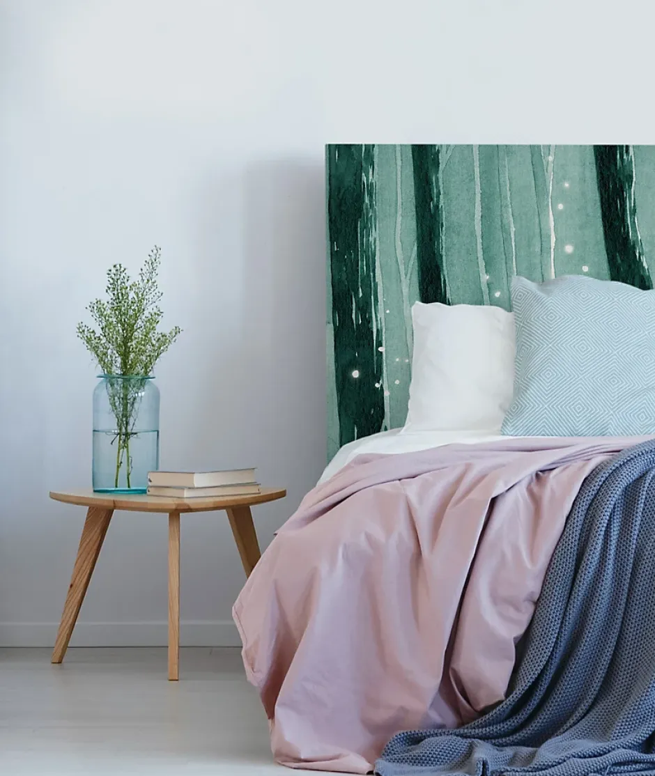Bellecour Tête de lit déhoussable Lucioles 180x110 cm Coloris Vert Discount