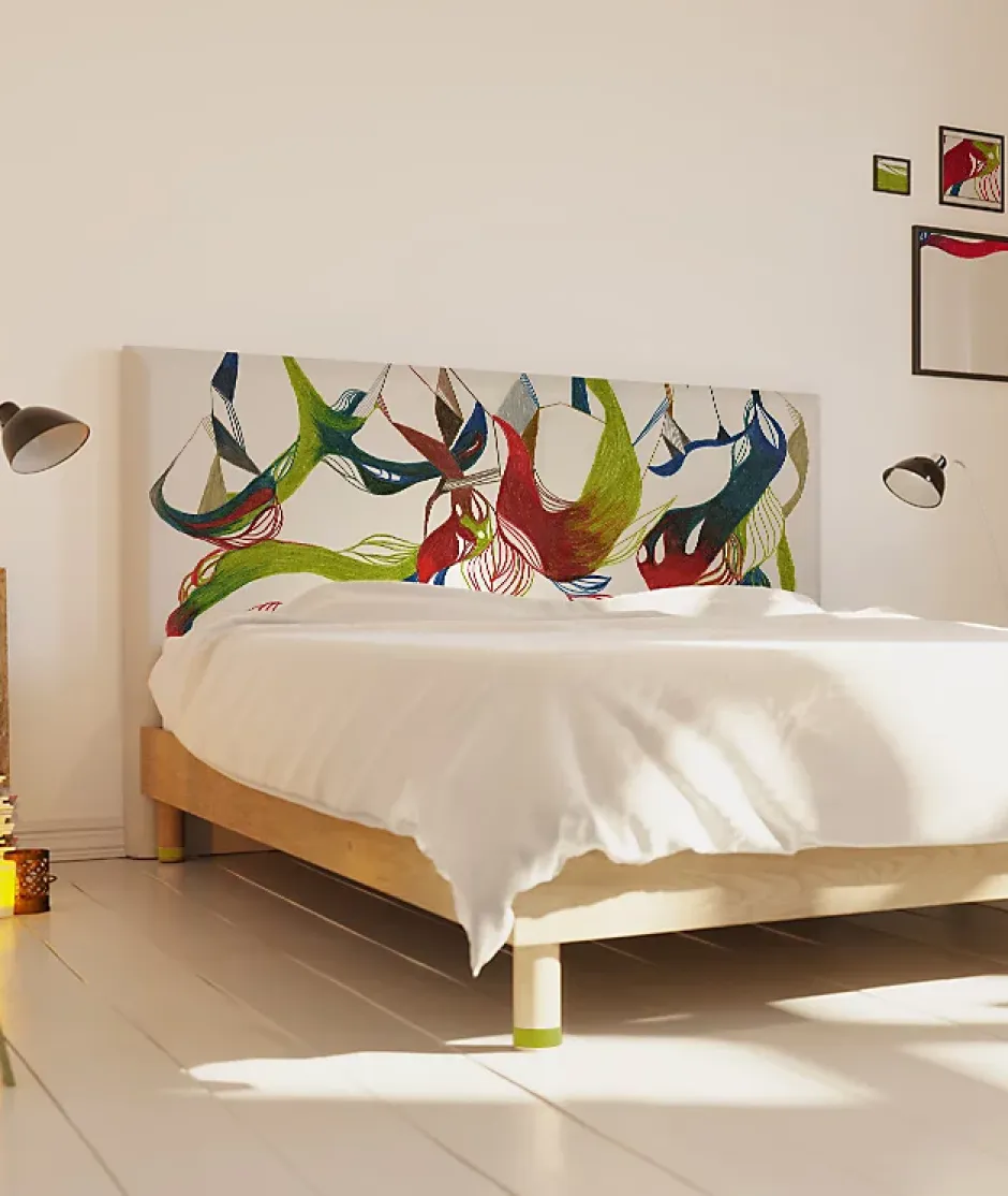 Bellecour Tête de lit déhoussable Ornement Floral 160x110 cm New