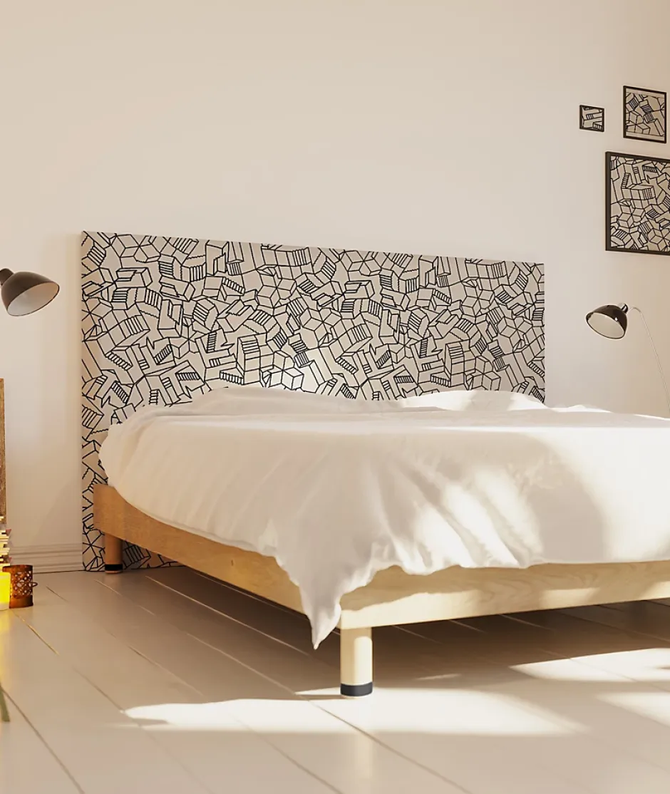 Bellecour Tête de lit déhoussable Simone 160x110 cm Coloris Blanc Hot