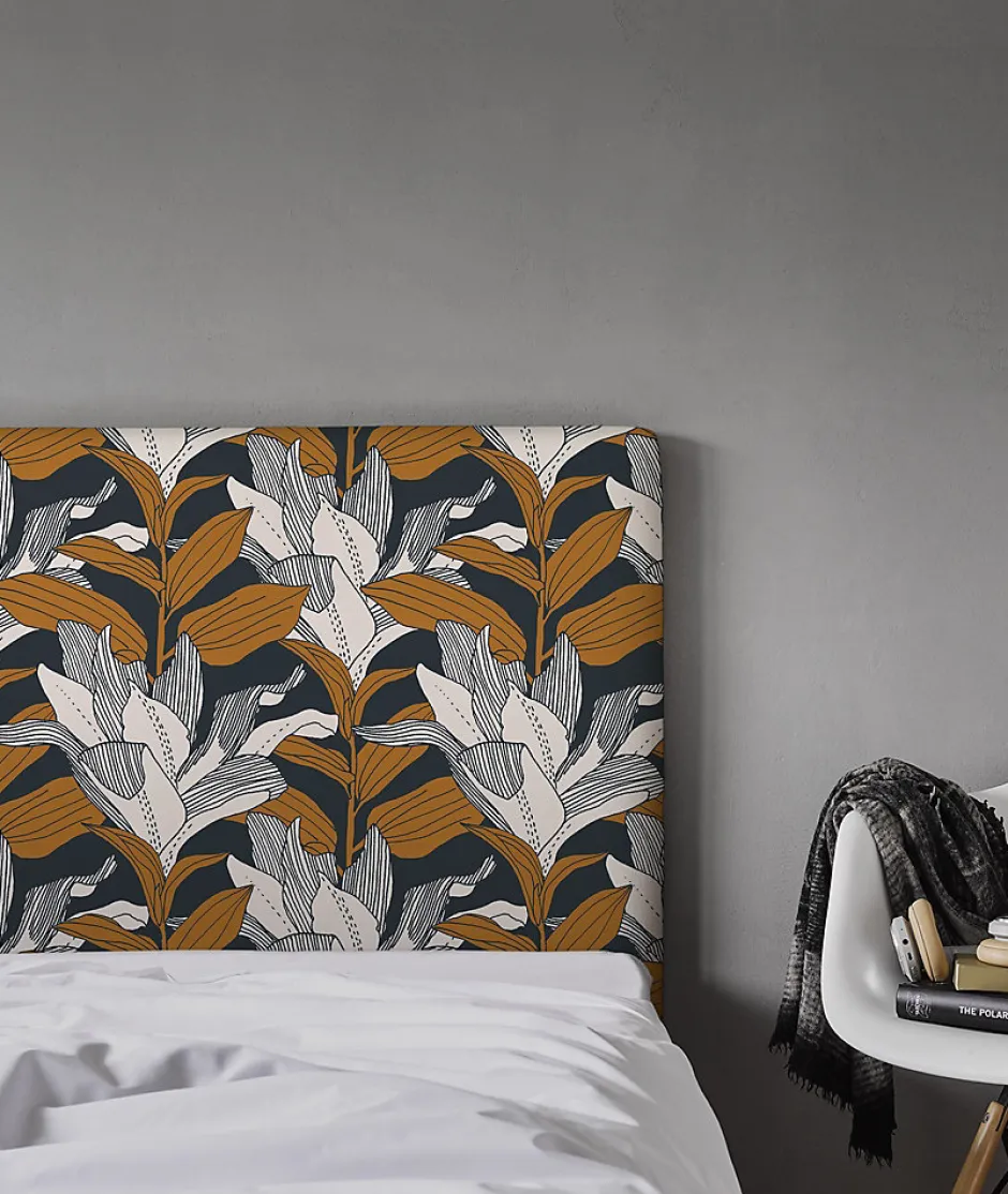 Bellecour Tête de lit déhoussable Toni 160x110 cm Coloris Bleu