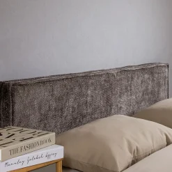 Idimex Tête de lit ELOWA 160 sur pieds, en tissu - Gris Sale