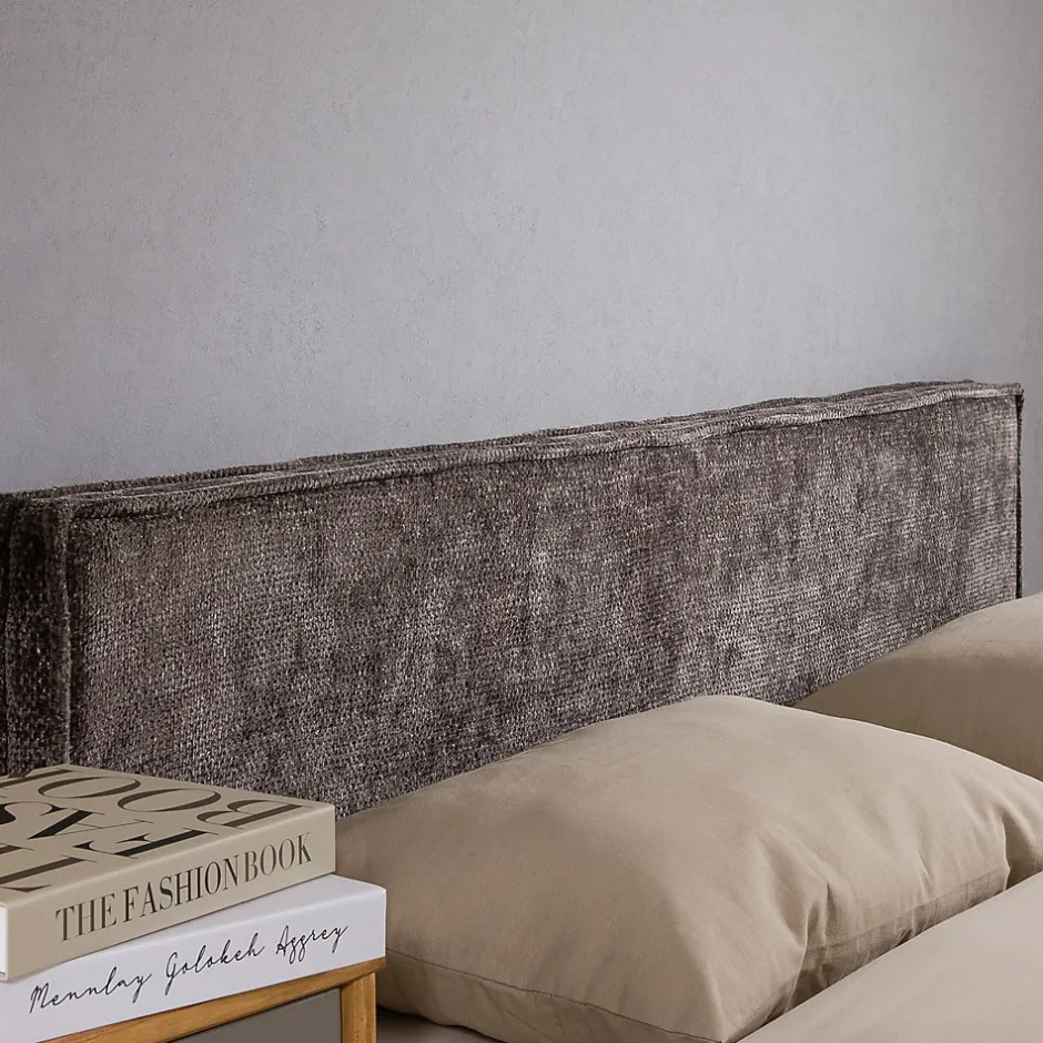 Idimex Tête de lit ELOWA 160 sur pieds, en tissu - Gris Sale