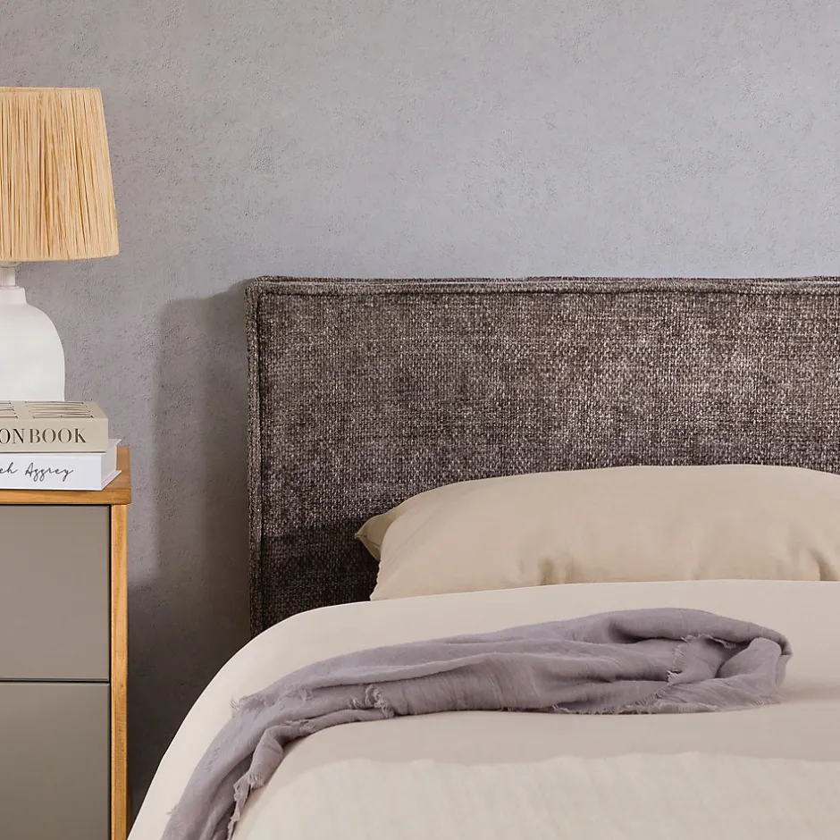 Idimex Tête de lit ELOWA 160 sur pieds, en tissu - Gris Sale