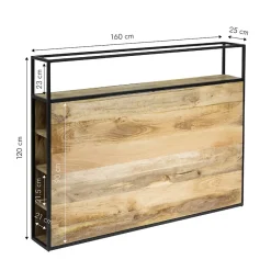 Made In Meubles Tête de lit en bois de manguier 160 cm Armelle