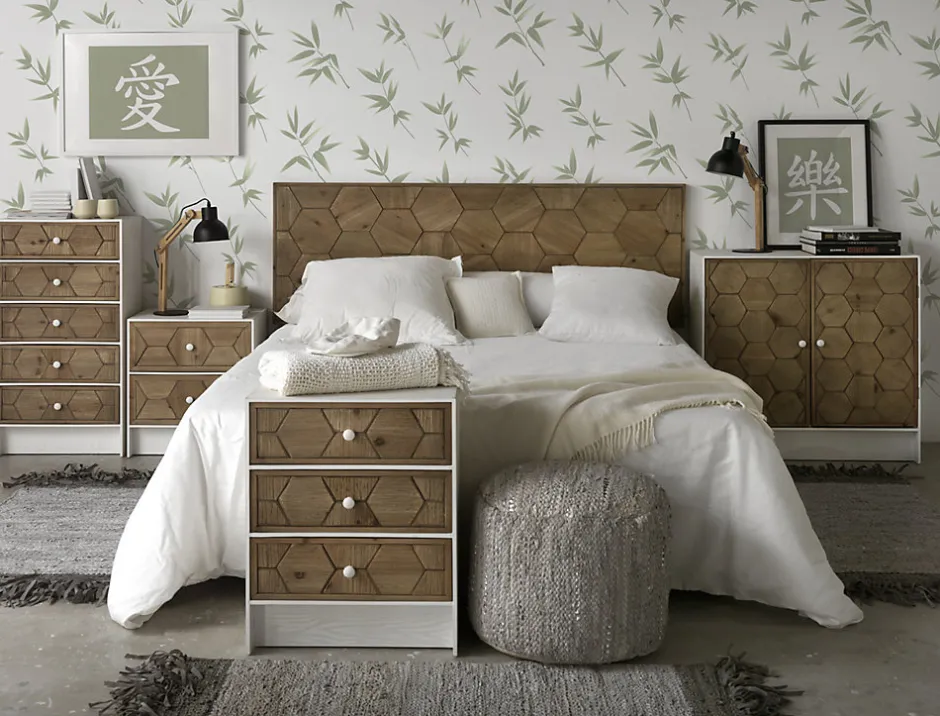 Geese Home Tête de lit en frêne coloris naturel 110x60 cm