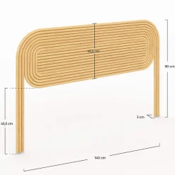 Rendez-Vous Déco Tête de lit en rotin naturel 140 cm
