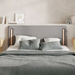 Rendez-Vous Déco Tête de lit en tissu gris 140 cm - Katia Best