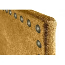 Eccox Tête de lit en tissu jaune Lirio 90