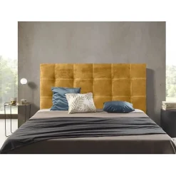 Eccox Tête de lit en tissu jaune Iris 90