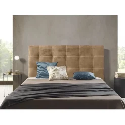 Eccox Tête de lit en tissu marron Iris 130