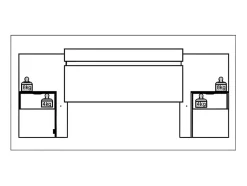 Vente-unique Tête de lit extensible avec chevets - 140/160 cm - Coloris : Naturel et ivoire - PARATI